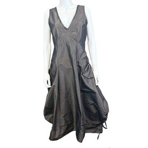 Hanna For La Journee’ Womens Asymmetrical Maxi Dress Sz2 Gray Rayon Blend Unique